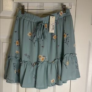 Francesca's Collections Floral Skater Skirt